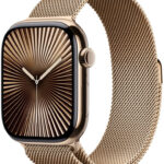 Apple Watch Series 10 46mm Cellular zlatý titan se zlatým milánským tahem M/L MX003QC/A návod
