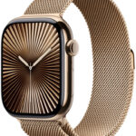 Apple Watch Series 10 46mm Cellular zlatý titan se zlatým milánským tahem S/M MC7T4QC/A návod