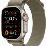 Apple Watch Ultra 2 49mm titanové pouzdro s olivovým alpským tahem S MREX3CS/A návod