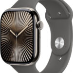 Apple Watch Series 10 46mm Cellular přírodní titan se skálově šedým sportovním řemínkem M/L MWYA3ET/A návod